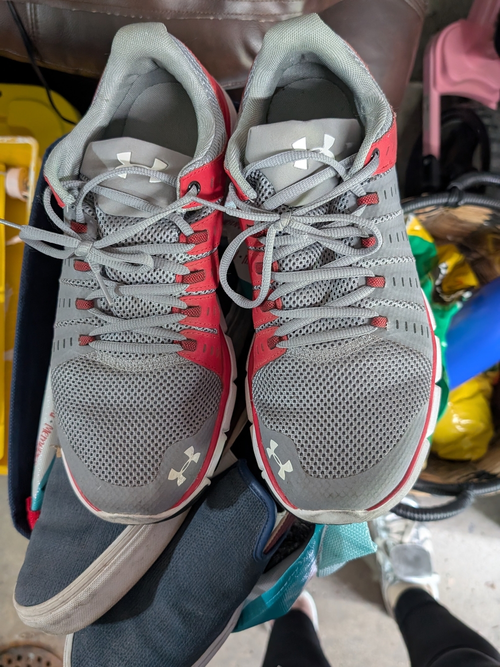 Under Armour Gray & Red Running Shoes